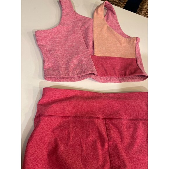 Outdoor Voices Womens Pink Colorblock Crop Top & Leggings Set S Polyester/Spande - Picture 8 of 9